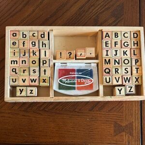 Melissa &‎ Doug Wooden Alphabet Stamp Set -